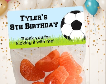 Personalized Soccer Party Favor Bags with Stickers
