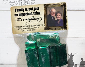 Personalized Family Reunion Favor Stickers and Bags
