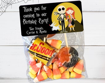 Nightmare Before Christmas Halloween Party Favor Stickers and Bags