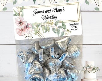 Sacs de cadeaux de mariage bohèmes : stickers floraux, sacs de cadeaux pour la douche nuptiale