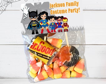 Superhero Halloween Treat Bags, Costume Party Favors