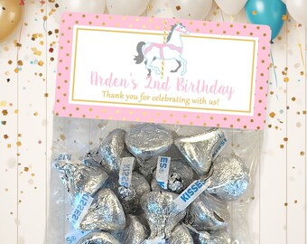 Carousel Birthday Treat Bags: Horse Party Favors