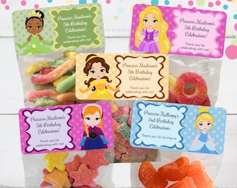 Princess Party Bags, Princess Party Favors, Frozen Birthday Favors, Ariel Party Bags, Cinderella Party Bags, Belle Party Bags, Tiana Bags