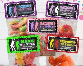 Trampoline Birthday Party Favor Stickers & Bags