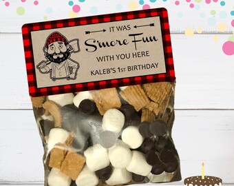 Lumberjack Treat Bags: Personalized Birthday Party Favors
