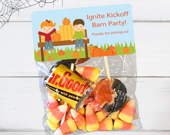 Pumpkin Patch Halloween Favor Bags, Stickers & Clear Bags