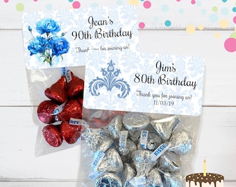 Pegatinas y bolsas para cumpleaños importantes: regalos de fiesta personalizados