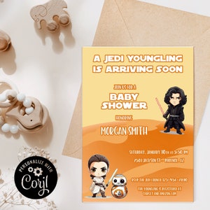 Jedi Baby Shower Einladung: Star Wars-Thema (Digitale Datei)