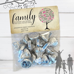 Family Reunion Stickers and Bags, Family Reunion Favors, Family Gatherings, Reunion Treat Bags, Reunion Party Favors, Where Life Begins