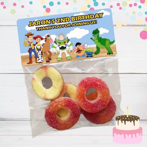 My Favorite Toys Birthday Treat Bags, Stickers and Bags, Toy Story Party Favors, Birthday Favors, Personalized Party Favors, Baby Shower