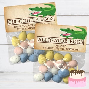 Crocodile Eggs Birthday Treat Bags & Stickers