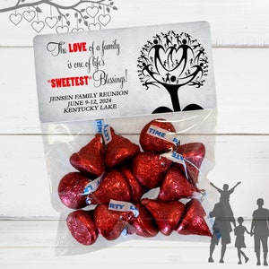 Family Reunion Stickers and Bags, Family Reunion Favors, Family Gatherings, Reunion Treat Bags, Reunion Party Favors, The Love of a Family