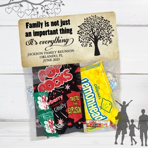 Family Reunion Stickers and Bags, Family Reunion Favors, Family Gatherings, Reunion Treat Bags, Reunion Party Favor Stickers and Bags