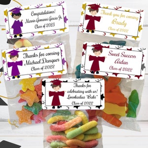 Graduation Stickers and Bags, Graduation Favors, Graduation Party Favors, Personalized Graduation Bags, High School, College Graduation