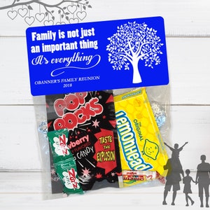 Family Reunion Stickers and Bags, Family Reunion Favors, Family Gatherings, Reunion Treat Bags, Reunion Party Favor Stickers and Bags