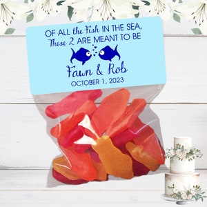 Fish in the Sea Wedding Treat Bags, Wedding Party Favors, Wedding Party Bags, Bridal Shower Party Favors, Bridal Shower Treat Bags