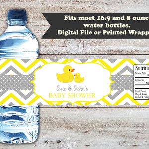 Rubber Duck Baby Shower Treat Bags, Duck Baby Shower Stickers & Bags, Rubber Duck Shower, Baby Shower Treat Bags Stickers, Yellow and Grey image 5