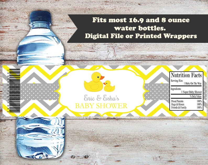 Rubber Duck Baby Shower Treat Bags, Duck Baby Shower Stickers & Bags, Rubber Duck Shower, Baby Shower Treat Bags Stickers, Yellow and Grey image 5