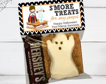 S'mores Halloween Party Favor Bags, Personalized Stickers