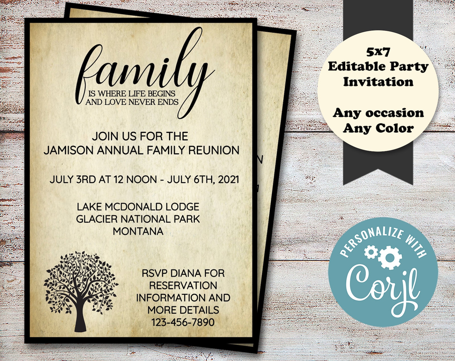 Editable Family Reunion Invitation Family Reunion Reunion Etsy