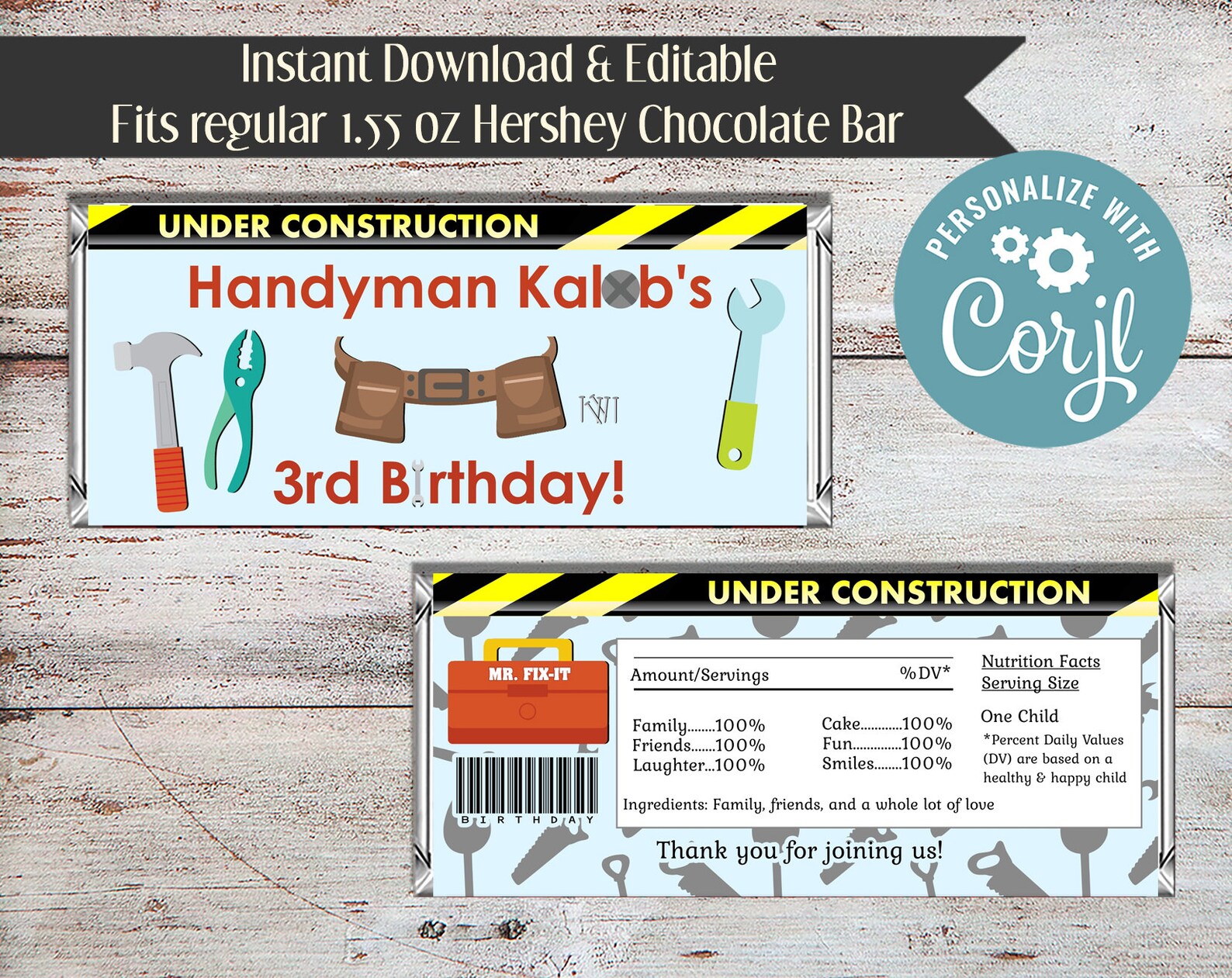 Editable Tool Birthday Party Handyman Birthday Party Tools - Etsy