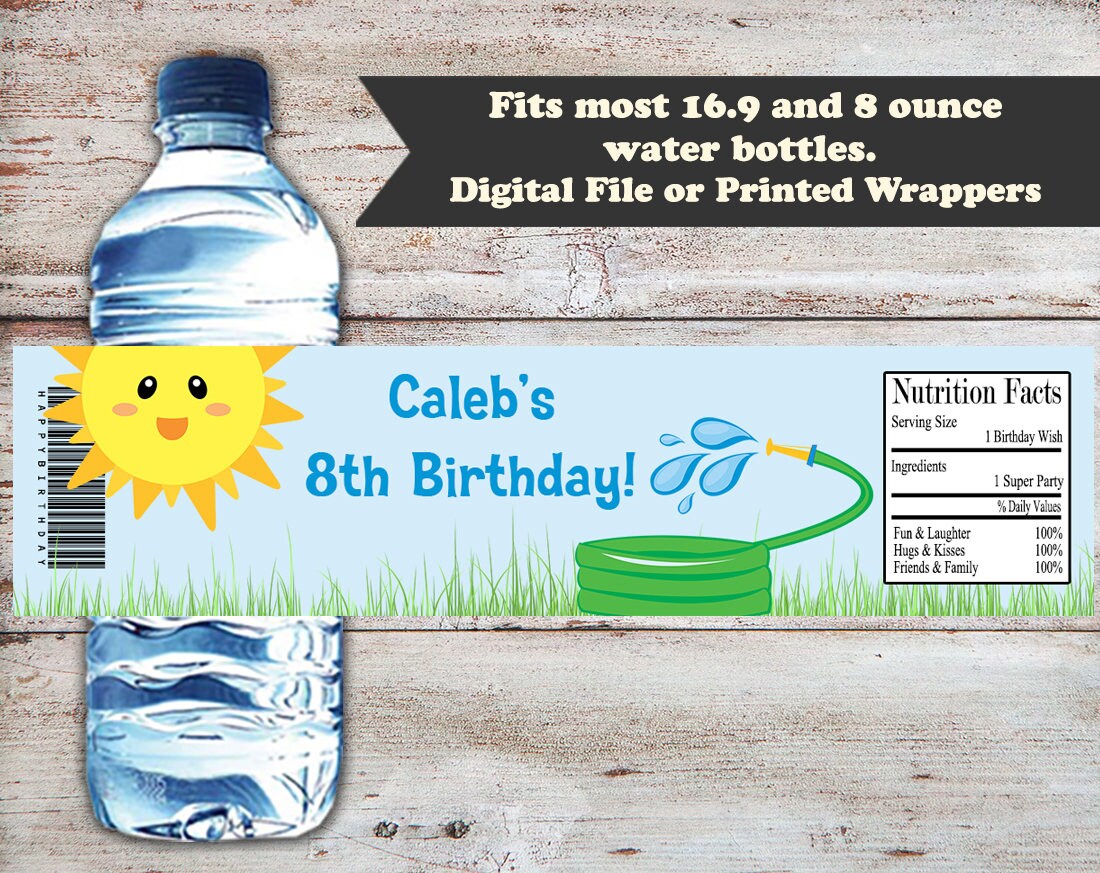 Summer Fun Water Bottle Labels Swimming Party Water Wrappers | Etsy