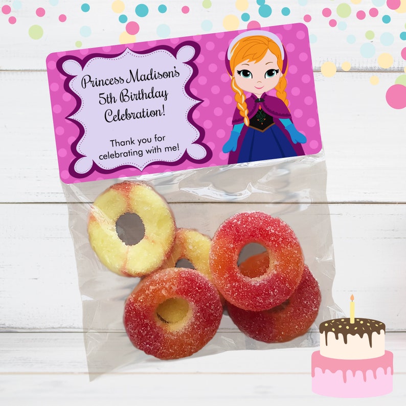 Frozen Stickers and Treat Bags, Frozen Birthday Favors, Princess Elsa Stickers, Princess Anna Stickers, Frozen Party Favor Bags, Kristoff image 7