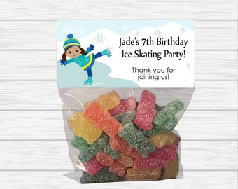 Ice Skating Party, Ice Skating Party Favors, Ice Skate Party, Ice Skating Holiday Party, Ice Skating Stickers, Ice Skating Birthday Party