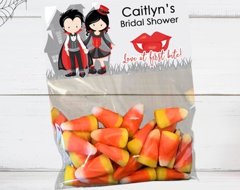 Halloween Bridal Shower Treat Bags, Vampire Design (Stickers & Bags)