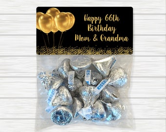 Rose Gold / Gold Favor Bags, Adult Favor Bags, Gold & Black Favor Bags, Birthday Favor Bags, Milestone Birthday, Party Favors, Gold Balloons