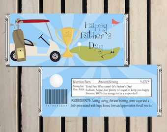 Fathers Day Candy Wrapper, Golfing Candy Wrapper, Father's Day Gift, Father's Day, Fathers Day Candy Label, Fathers Day, INSTANT DOWNLOAD