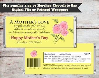 Mother's Day Candy Bar Wrapper, Mothers Day Wrapper, Mother's Day Gift, Mother's Day, Mothers Day, Digital File, INSTANT DOWNLOAD