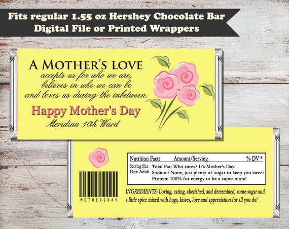 Mother's Day Candy Bar Wrapper, Mothers Day Wrapper, Mother's Day Gift, Mother's Day, Mothers Day, Digital File, INSTANT DOWNLOAD Il_570xn