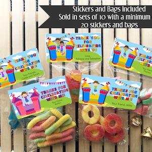 Bounce House Stickers and Bags, Bounce House Party Favors, Bounce House Stickers, Boy or Girl, Bouce House Treat Bags, Party Favors
