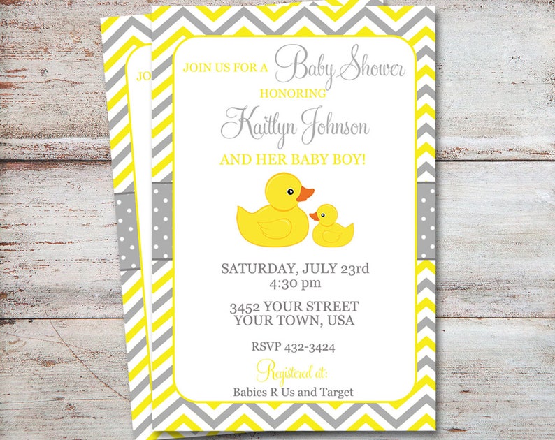 Rubber Duck Baby Shower Treat Bags, Duck Baby Shower Stickers & Bags, Rubber Duck Shower, Baby Shower Treat Bags Stickers, Yellow and Grey image 3