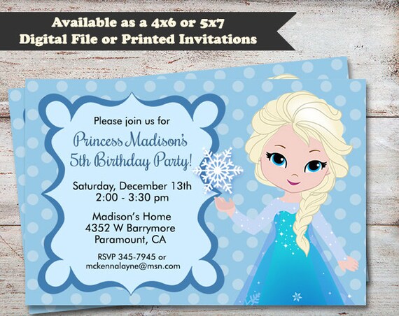 princess elsa birthday invitations frozen birthday party