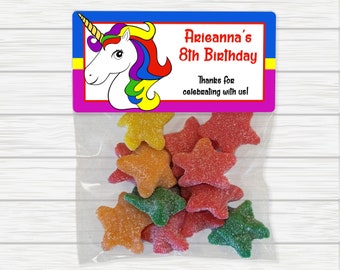 Unicorn Treat Bags: Personalized Birthday Party Favors