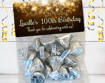 Gold Favor Bags, Adult Favor Bags, Gold and Brown Favor Bags, Birthday Favor Bags, Milestone Birthday, Party Favor Bags, Gold Birthday
