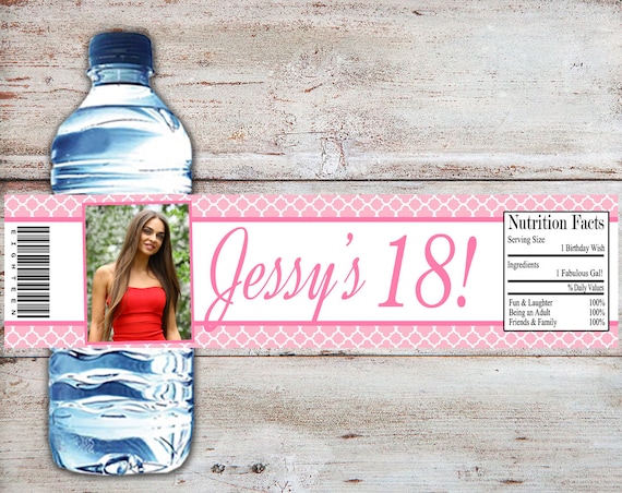 18th Birthday Water Bottle Labels, 18th Birthday Water Bottle Wrappers, 18th Birthday Party Favors, 18th Birthday Party, Adult Water Labels Il_570xn