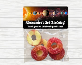 Planet Birthday Treat Bags: Personalized Outer Space Party Favors