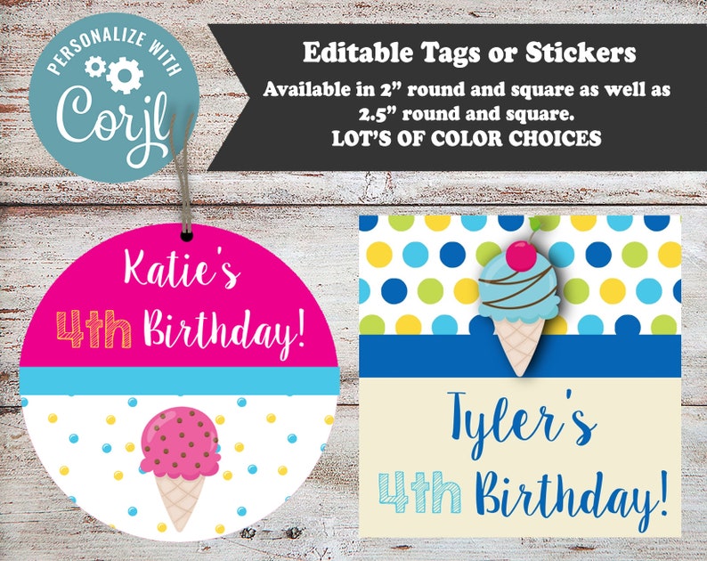 Editable Ice Cream Party Package Ice Cream Water Wrappers - Etsy