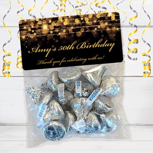 Gold Favor Bags Adult Favor Bags Gold and Black Favor Bags Birthday Favor Bags Milestone Birthday Party Favor Bags Gold Birthday Etsy