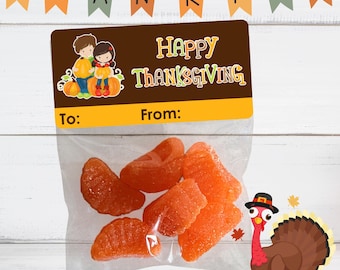 Personalized Thanksgiving Favor Bags, Stickers