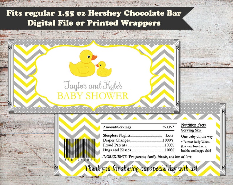 Rubber Duck Baby Shower Treat Bags, Duck Baby Shower Stickers & Bags, Rubber Duck Shower, Baby Shower Treat Bags Stickers, Yellow and Grey image 4