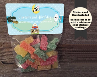Mother Goose Treat Bags: Nursery Rhyme Birthday Stickers