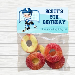 Hockey Birthday Treat Bags, Hockey Party Favors, Boys and Girls Hockey Treat Bags, Hockey Team, Sports Party Favors