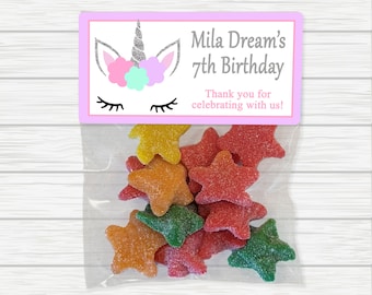 Unicorn Birthday Party Favor Bags: Rainbow Treat Bags