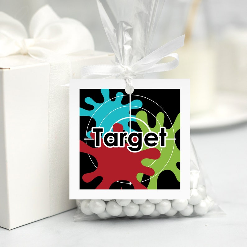 Editable Paintball Party Stickers, Target Favor Tags (digital Download ...