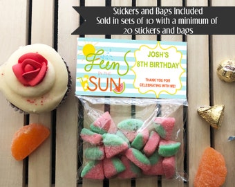 Fun in the Sun Party, Swimming Party, End of School Party, Summer Birthday, Summer Favors, Summer Party, Swim Party, Birthday Favors