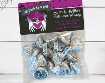 Halloween Wedding Treat Bags, Personalized Favor Stickers